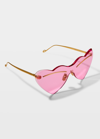 Loewe Figurative Metal Heart-shaped Sunglasses In Shiny Endura