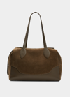 Loro Piana Sesia Happy Day Large Leather Tote In Sicilian Capers