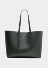 Saint Laurent East West Calfskin Shopping Tote Bag In New Vert