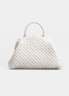 Bottega Veneta Mini Intrecciato Napa Top-handle Bag In Chalk