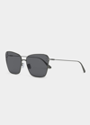 Dior Miss B2u 63mm Butterfly Sunglasses In Shiny Gumetal