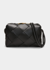 Bottega Veneta Small Intreccio Leather Camera Bag In Black