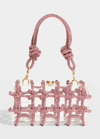 Cult Gaia Bess Caged Embellished Box Shoulder Bag In Clear