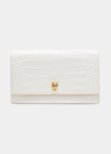 Alexander Mcqueen Medium Mock-croc Skull Shoulder Bag In Ivory