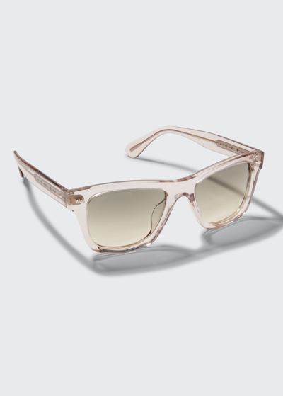 Brunello Cucinelli Men's Oliver Sun Gradient Lens Square Sunglasses In Light Beige