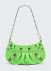 BALENCIAGA LE CAGOLE MINI CROC-EMBOSSED SHOULDER BAG