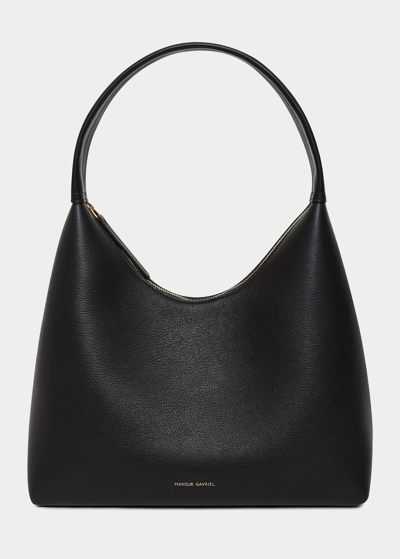 Mansur Gavriel Zip Leather Top-handle Bag In Black Flamma
