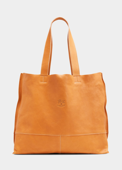 Il Bisonte Valentina Vachetta Leather Tote Bag In Natural