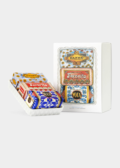 Claus Porto 3-piece Mini Soaps Gift Set With Soap Dish