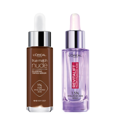 L'oréal Paris L'oreal Paris Hyaluronic Acid Revitalift Filler Serum And True Match Tinted Serum Duo (various Shade In Neutrals