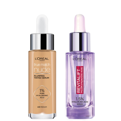 L'oréal Paris L'oreal Paris Hyaluronic Acid Revitalift Filler Serum And True Match Tinted Serum Duo (various Shade In Multi