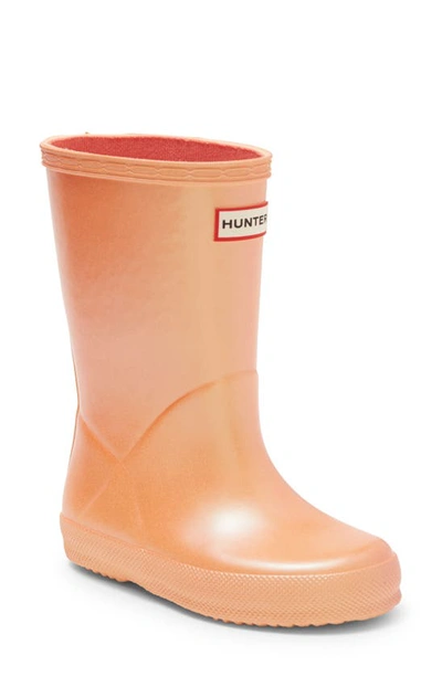 Hunter Kids' First Classic Nebula Waterproof Rain Boot In Summit Rise Peach