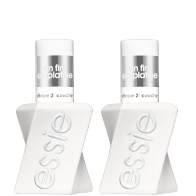 Essie Gel Nail Polish Gel Couture Top Coat, Duo Set In White