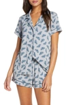 Nordstrom Lingerie Moonlight Short Pajamas In Grey Sleet Floating Feathers