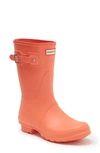 Hunter Original Short Waterproof Rain Boot In Sun-cup Orange