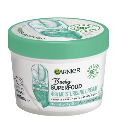 Garnier Body Superfood, Moisturising And Soothing Body Cream, Aloe Vera And Magnesium 380ml