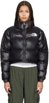 The North Face Logo-print Cropped Feather-down Puffer Jacket In Jk3 Tnf Black
