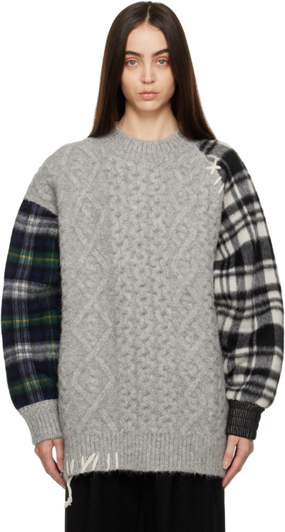 Ader Error Gray Wanble Sweater In Grey