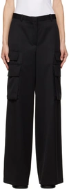 Versace Black Cargo Pocket Trousers In 1b000 Black