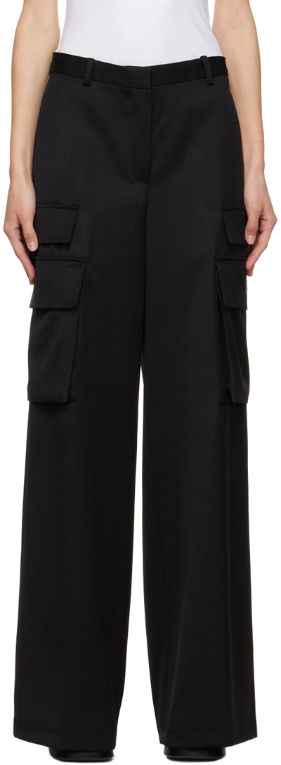 Versace High-waisted Wide-leg Trousers In Black
