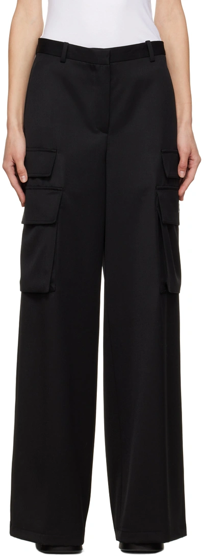Versace Black Cargo Pocket Trousers In 1b000 Black