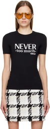 Versace Embroidered Never Too Much Graphic Tee In Black
