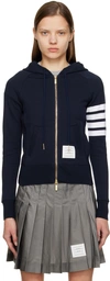 Thom Browne Navy Classic Four Bar Hoodie In 415 Navy