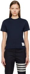 Thom Browne Navy Relaxed T-shirt In 415 Navy