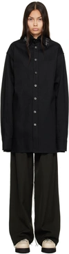 Airei Black Handstitched Big Denim Jacket In Black