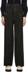 AIREI BLACK SHADOW STITCH TROUSERS