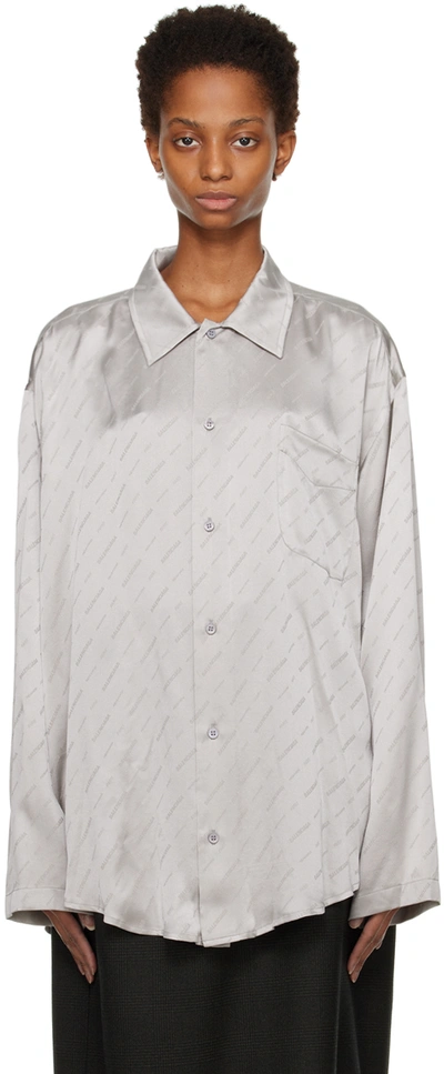 Balenciaga Long Sleeve Minimal Shirt In Grey | ModeSens