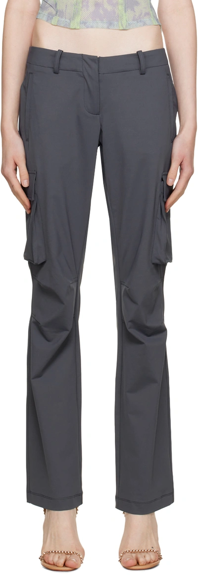 Miaou Raven Cargo Techno Trousers In Charcoal