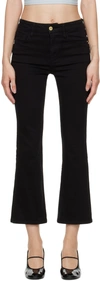 Frame Le Crop Mini Boot Jean In Houndstooth Shine In Film Noir