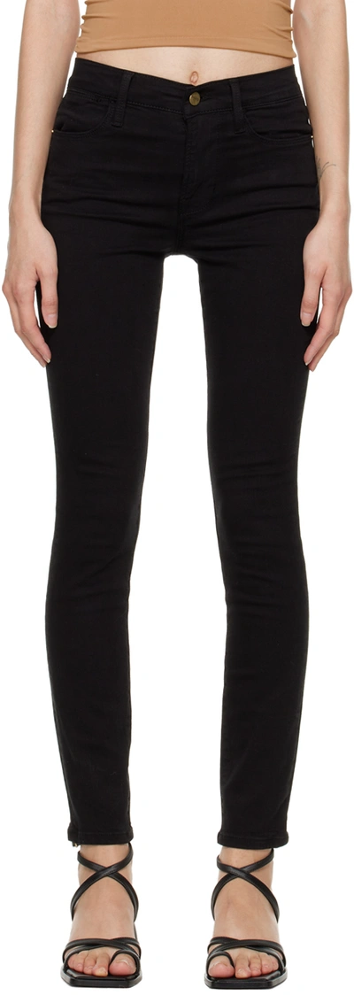 Frame Black 'le High Skinny' Jeans In Film Noir