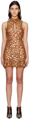 Knwls Orange Kyo Minidress In Tan Sequins