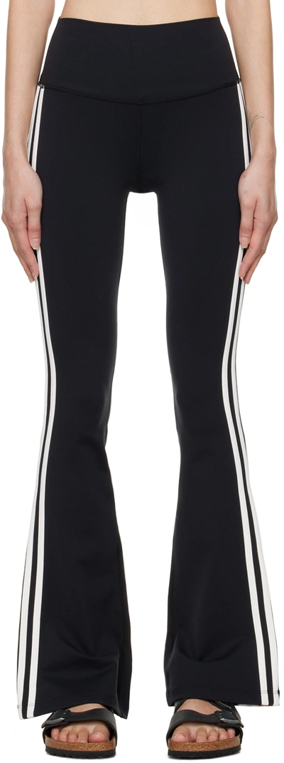 Splits59 Raquel High Waist Supplex Flare Leggings In Black/ Off White