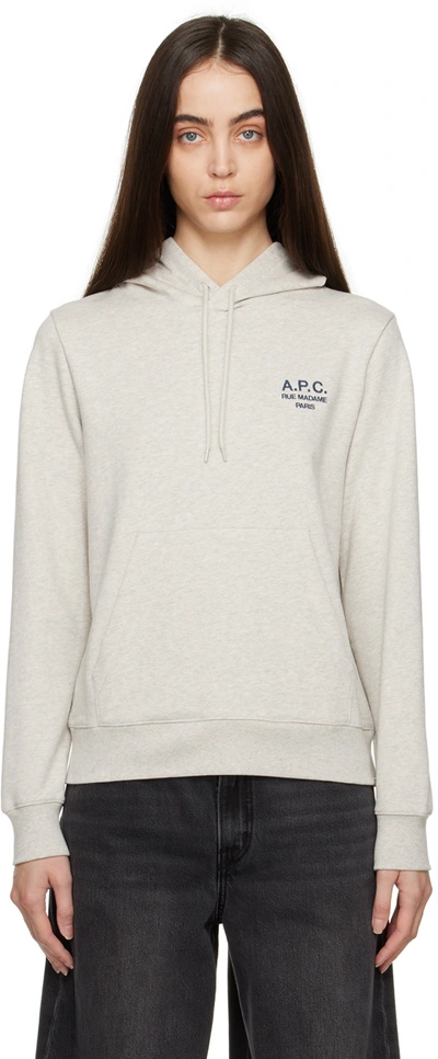 Apc Manuela Hoodie With Embroidered Logo In Grey