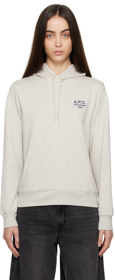 Apc A.p.c. Manuela Hoodie With Embroidered Logo In Grey