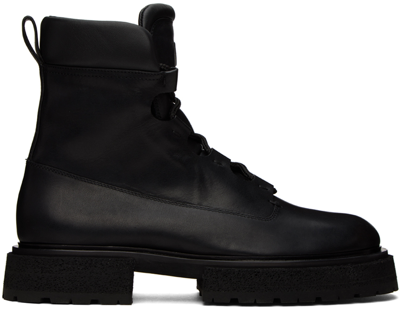 Giorgio Armani Black Embossed Boots