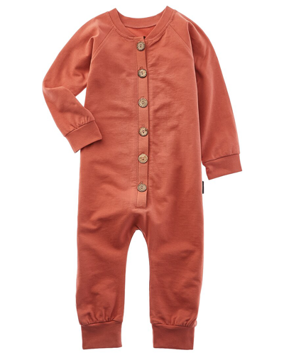 Moi Noi Kids'  Logo Button Jumpsuit In Red