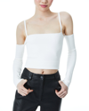 ALICE AND OLIVIA EVIA FITTED SQUARE NECK TOP