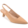 Journee Collection Women's Paulina Kitten Heel Slingback Pumps In Beige