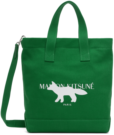 Maison Kitsuné Tasche Shopper Profile Fox Aus Baumwolle In Green