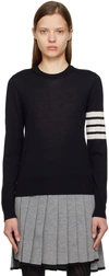 Thom Browne Striped-sleeve Merino-wool Knit Jumper In Navy