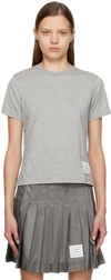 Thom Browne Light Grey Logo Patch T-shirt In 055 Lt Grey