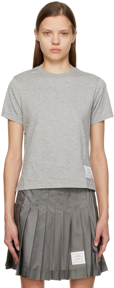 Thom Browne Classic Loopback Pique T-shirt In Gray