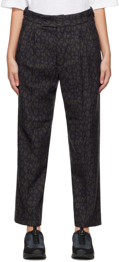 Needles Purple Jacquard Trousers In A-leopard