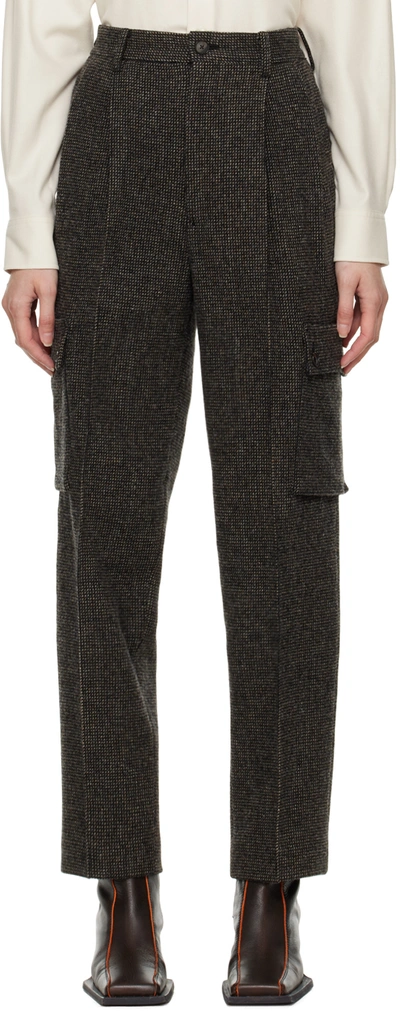 Auralee Gray Hairline Trousers In Top Charcoal