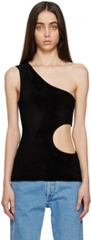 Gauchère Viscose Blend Velvet One-shoulder Top In 1000 Black