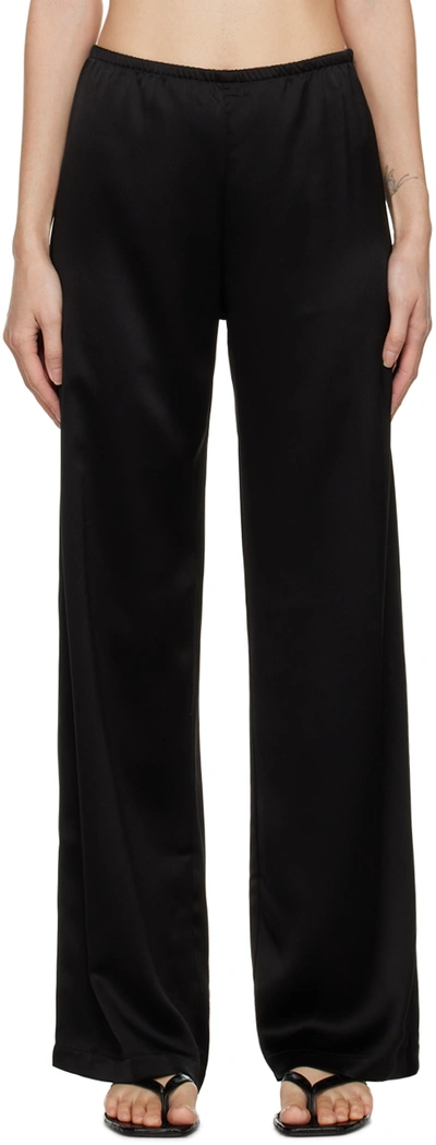 Leset Lori Stretch-jersey Wide-leg Pants In Black